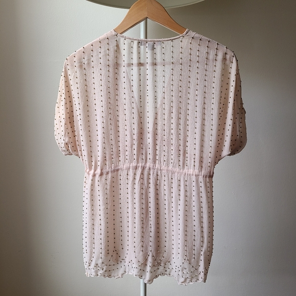 Reiss silk blouse w/ beading, silk lining - sz 10 - Picture 2 of 14